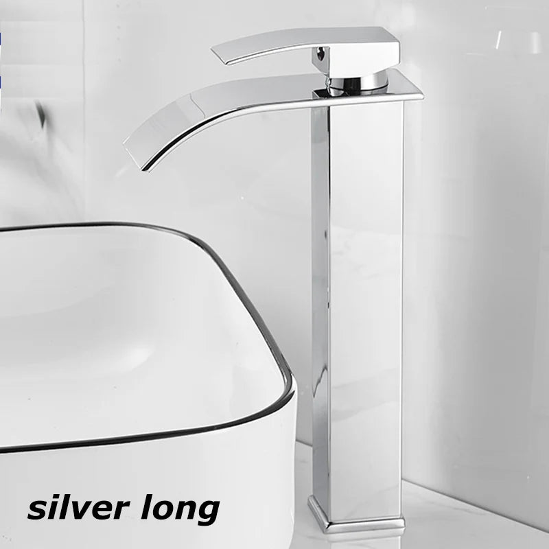 🚿 Waterfall Bathroom Faucet – Stylish & Functional! 🖤✨
