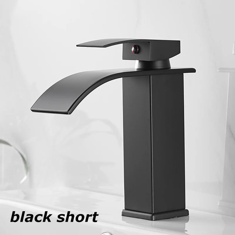 🚿 Waterfall Bathroom Faucet – Stylish & Functional! 🖤✨