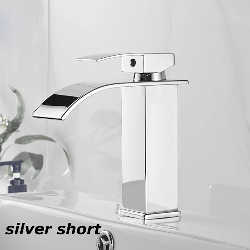 🚿 Waterfall Bathroom Faucet – Stylish & Functional! 🖤✨