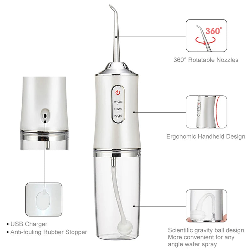 😁 Portable Electric Water Flosser – Clean Teeth Anywhere! 💦✨