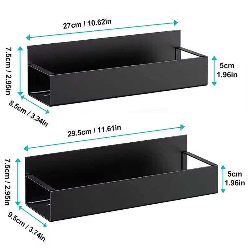 🧲 Magnetic Fridge Shelf – Spice Rack & Storage in One! 🖤✨