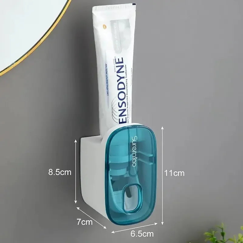 1 PC Wall-Mounted Toothpaste Dispenser & Toothbrush Holder –  🪥🧴