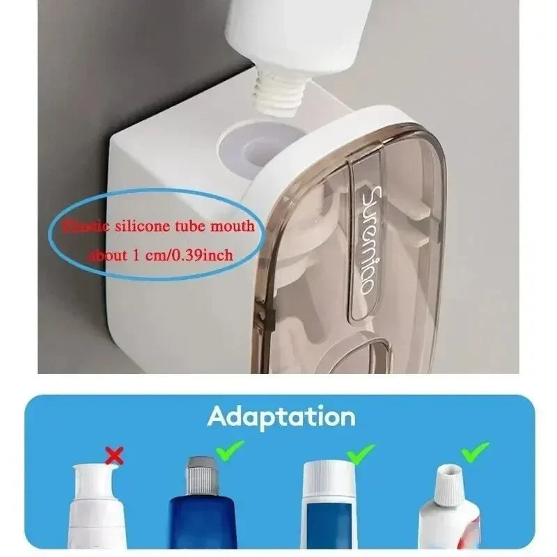 1 PC Wall-Mounted Toothpaste Dispenser & Toothbrush Holder –  🪥🧴