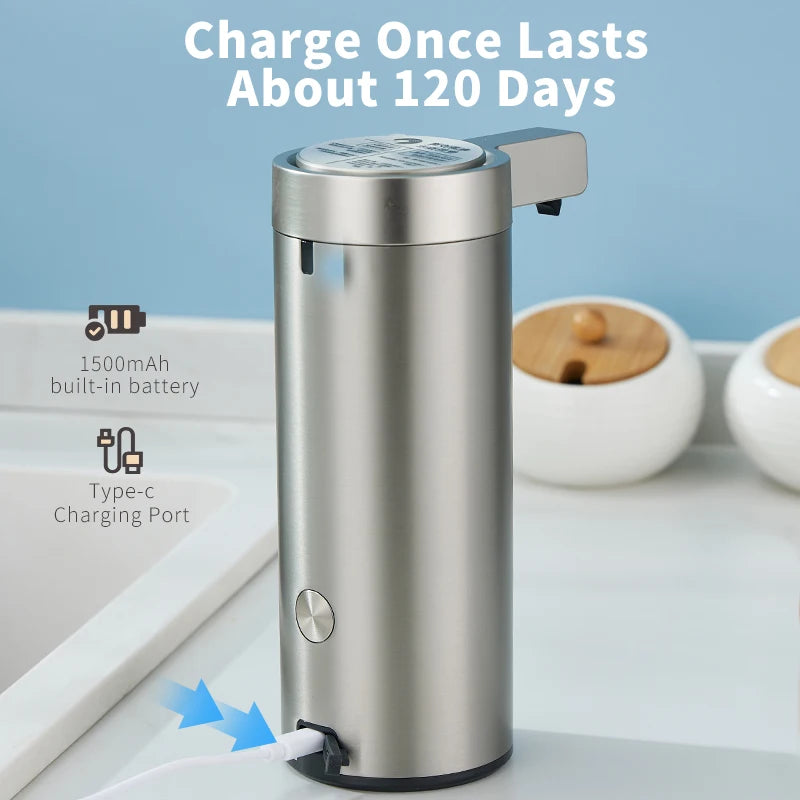 🧼✨ Automatic Soap Dispenser – Touchless & Smart (Stainless Steel)