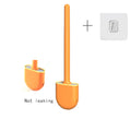 Wall Hanging Toilet Brush with Holder Long Handled Silicone
