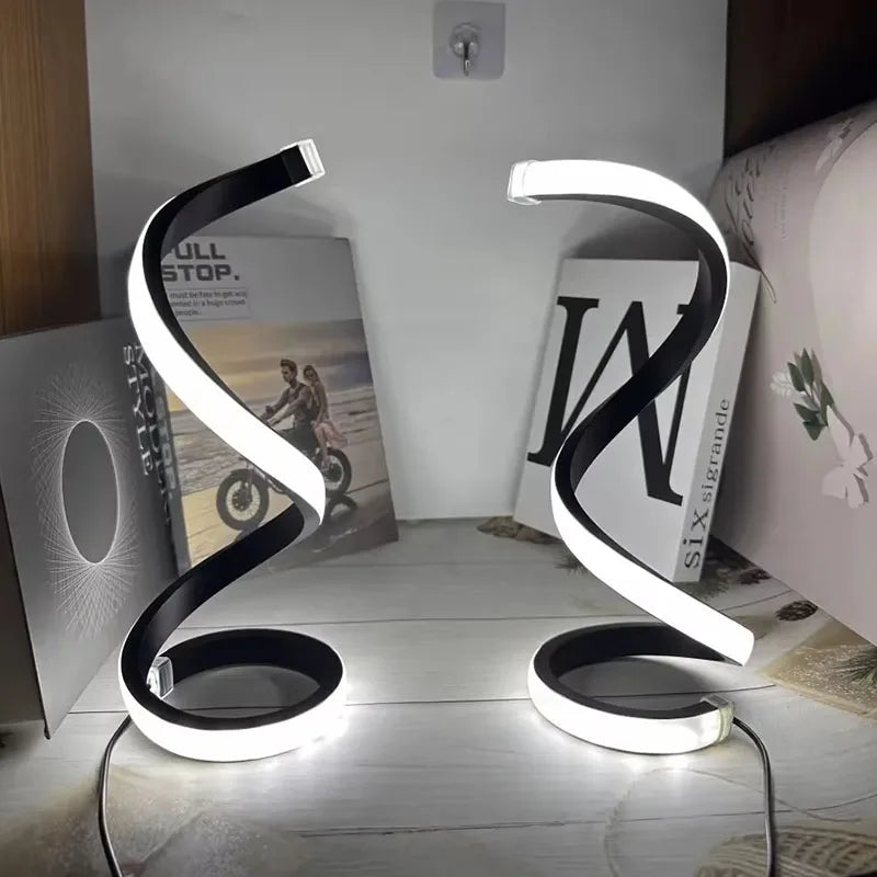 2025 New Modern LED Spiral Bedside Lamp