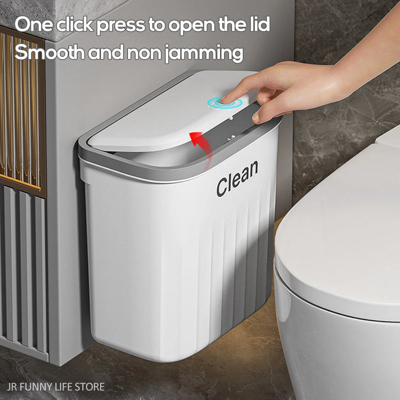 12/16L Press Type Wall Mounted Trash Can For Bathroom Toilet