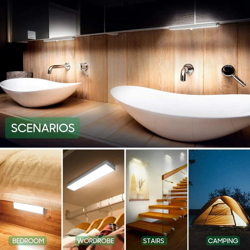 💡 USB Rechargeable LED Light with Motion Sensor – For Cabinets, Closets & More! 🚶‍♂️✨