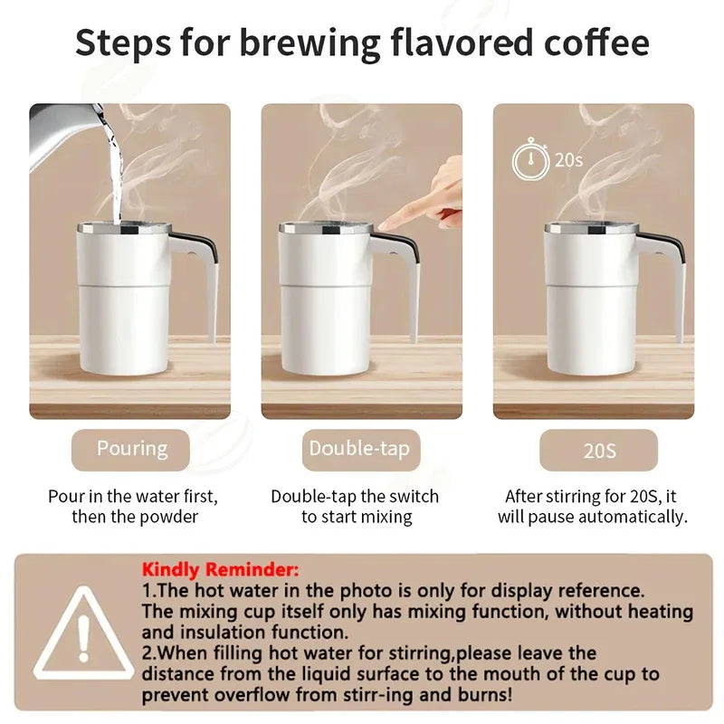 380ML Electric Coffee Self Mixing Mug IP67 Waterproof Coffee