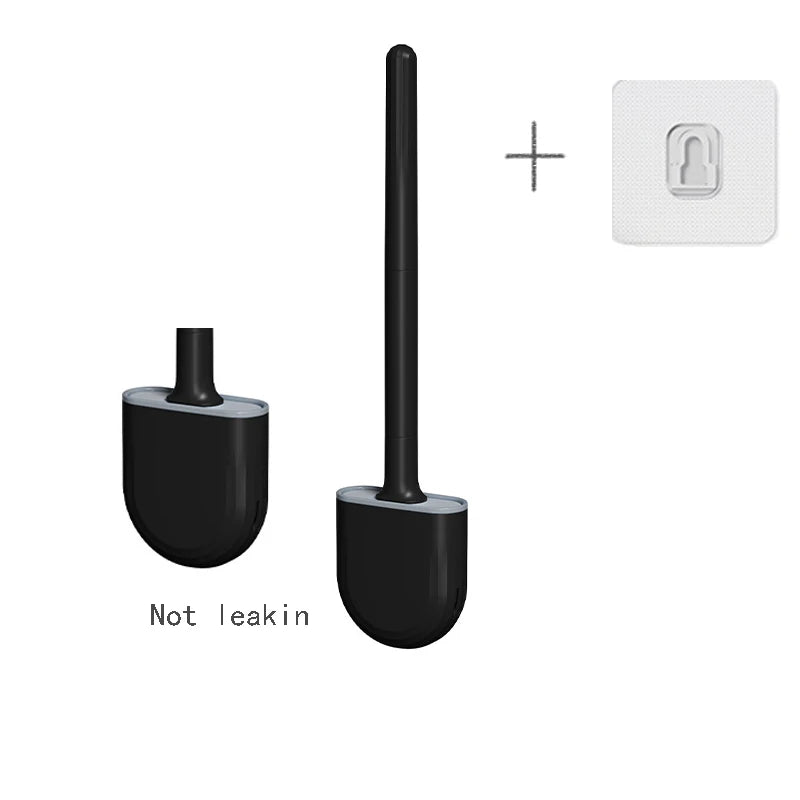Wall Hanging Toilet Brush with Holder Long Handled Silicone