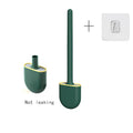 Wall Hanging Toilet Brush with Holder Long Handled Silicone